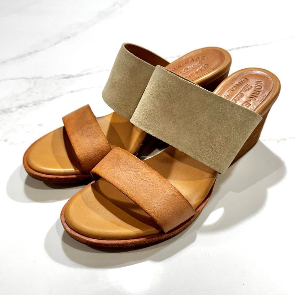 Kork-Ease Gorrie Wedge Slide Sandals. 8M.